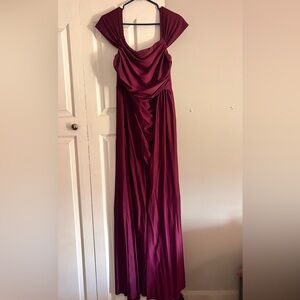 Elegant Burgundy Evening Gown
